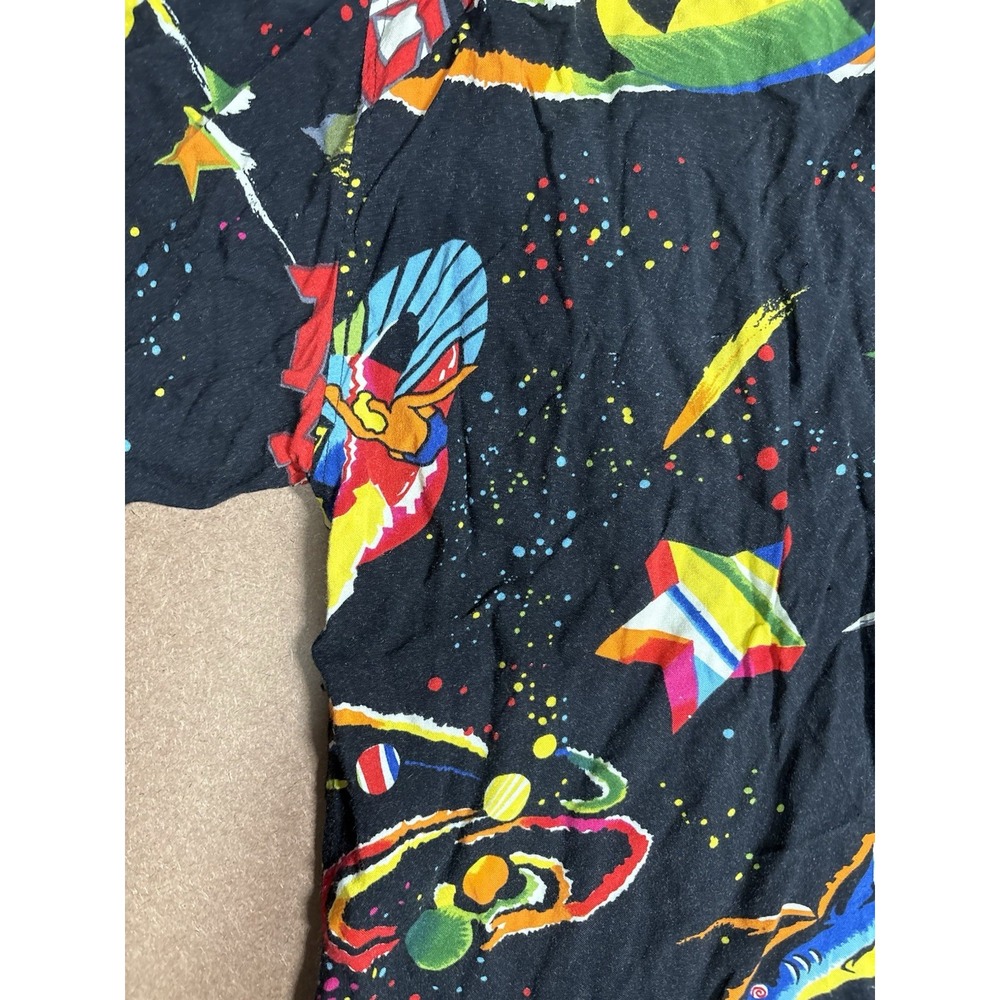Planet Hollywood Vintage 90's AOP Space Island Surf Button Down Shirt Medium - Picture 6 of 6